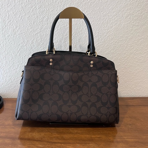 EUC Coach Black and Brown monogram Handbag - Picture 4 of 9